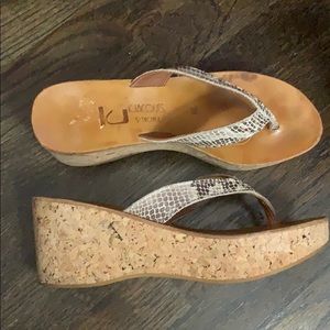 KJ KJacques St tropez wedges animal print